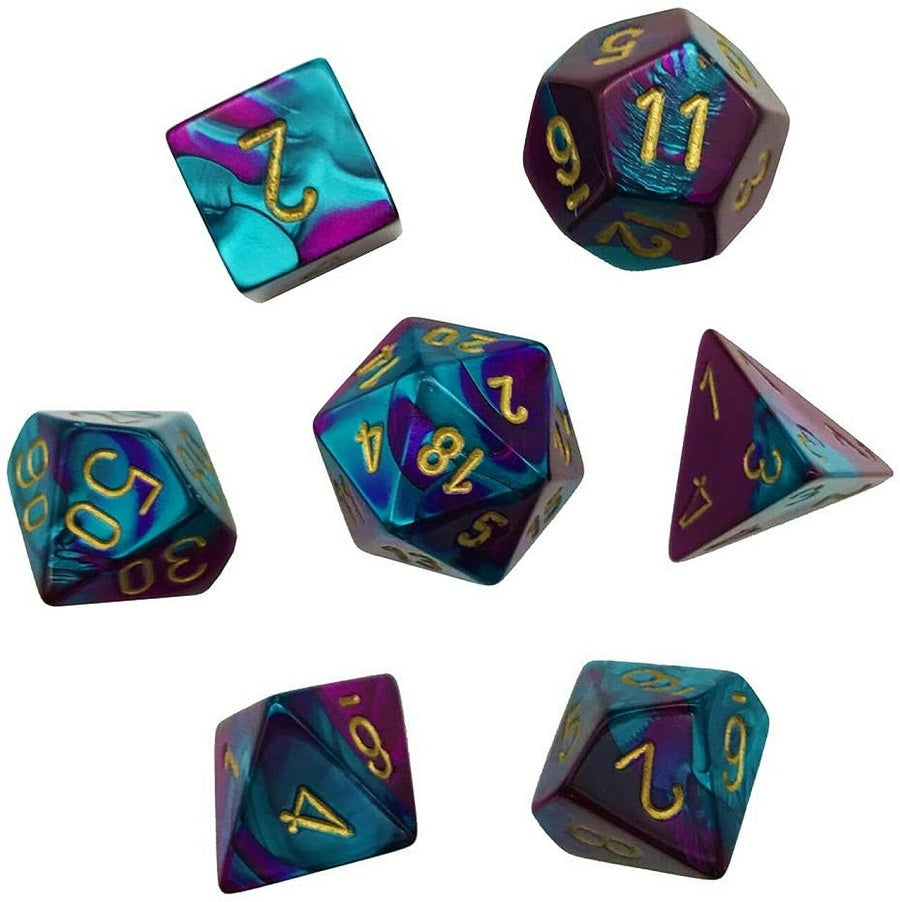 Chessex Mini: Gemini - Purple Teal/Gold