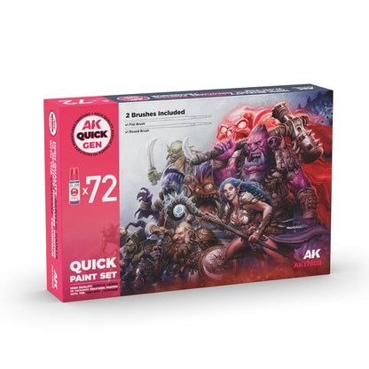 Quick Gen - Paint Set 72 Colors (2 Brushes)