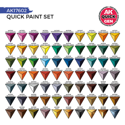 Quick Gen - Paint Set 72 Colors (2 Brushes)