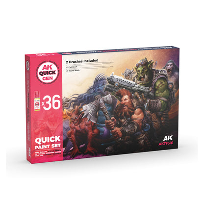 Quick Gen - Quick Paint Set 36 Colors (2 Brushes)