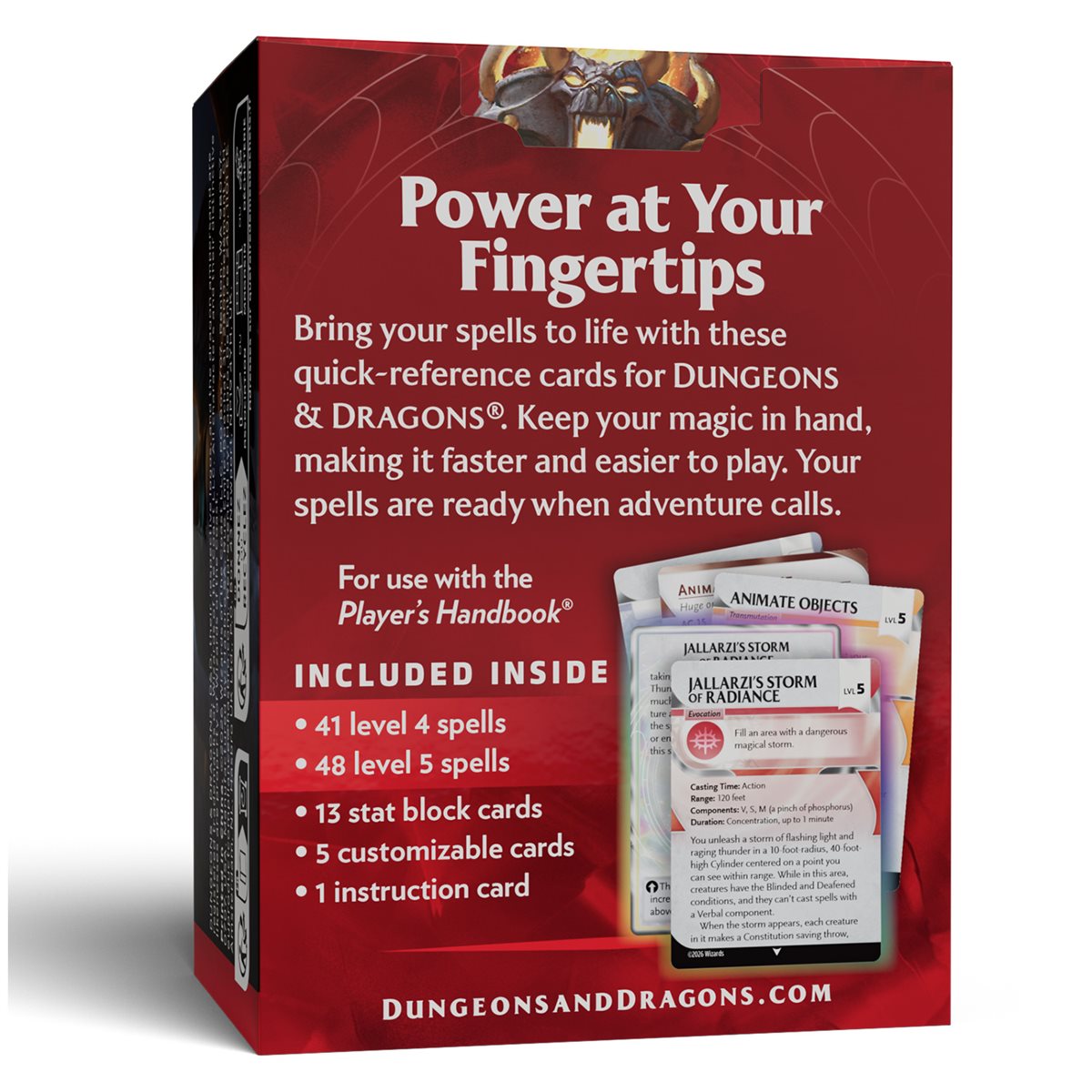 Dungeons & Dragons: Reference Cards: Spells - Levels 4-5 (Pre-Order for August 18th)