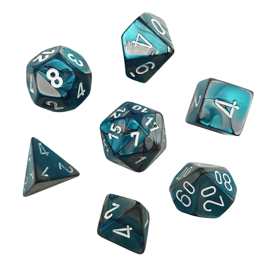 Chessex Mini: Gemini - Steel-Teal/White