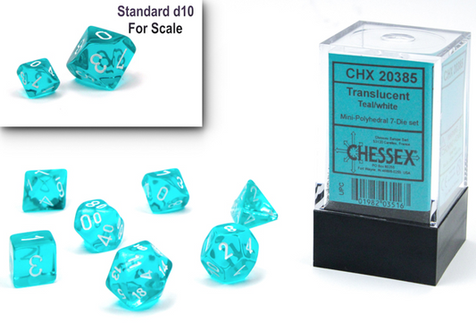 Chessex Mini: Translucent - Teal/White