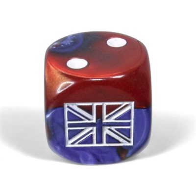 Chessex Twelve d6 Pack: WW2 Great Britain War Dice - Blue-Red / White (16mm)