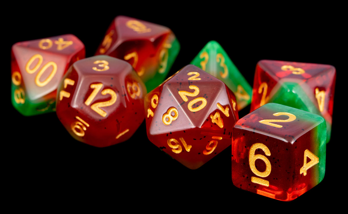 Resin Dice - Watermelon 7-Piece Set (16mm)