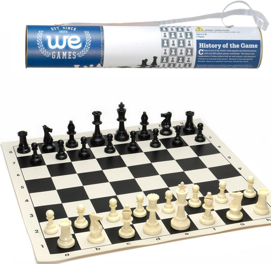We Games - Roll-Up 17" Vinyl Tournament Chess Set with Handle