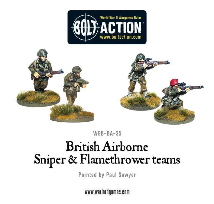 British Airborne Flamethrower & Sniper Teams (Metal OOP)